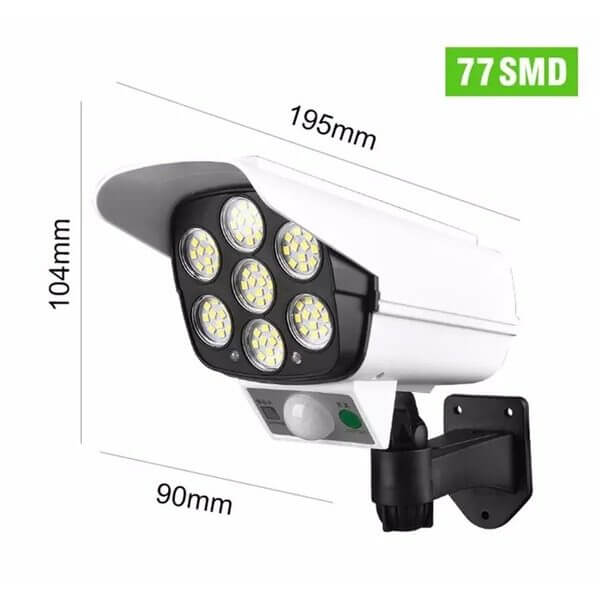 CAMERA DE SUPRAVEGHERE FALSA, INCARCARE SOLARA, 77 LED-URI, SENZOR DE MISCARE, FLIPPY